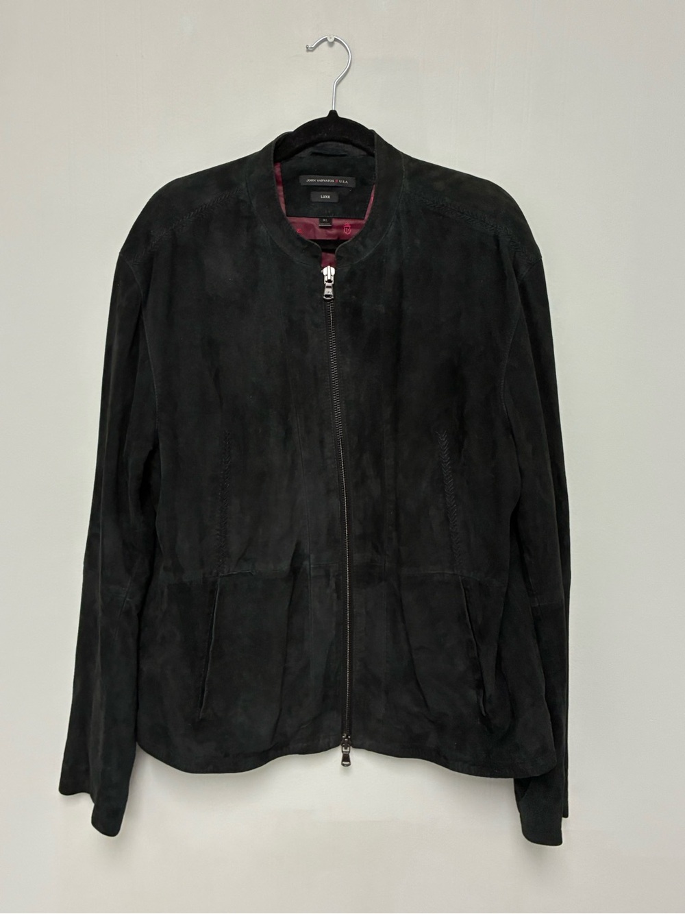 John Varvatos James Bond Suede Leather Racer Jacket Size XL - Picture 7 of 16